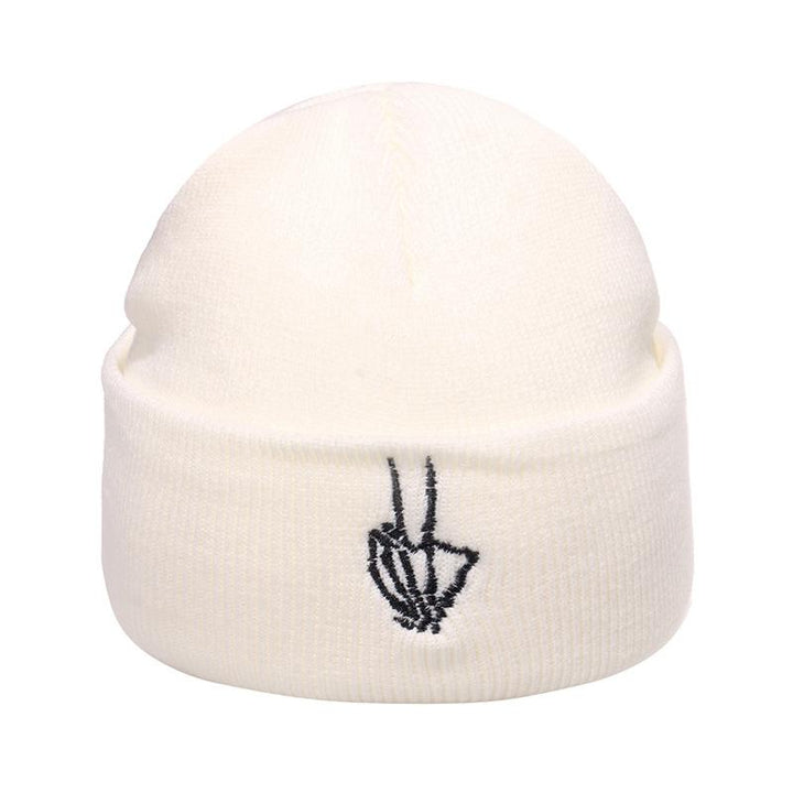 Outdoor hip-hop sun embroidered knitted wool hat