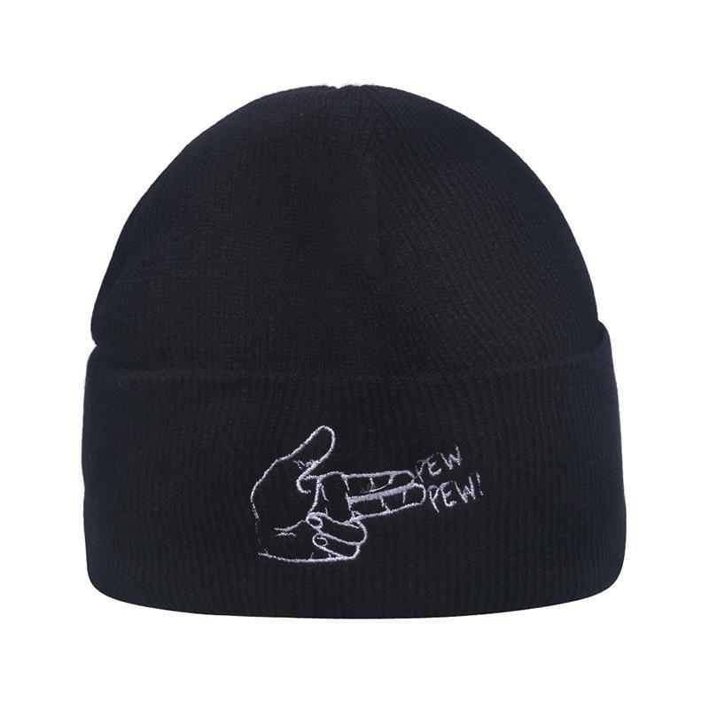 Outdoor hip-hop sun embroidered knitted wool hat