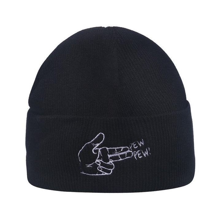 Outdoor hip-hop sun embroidered knitted wool hat