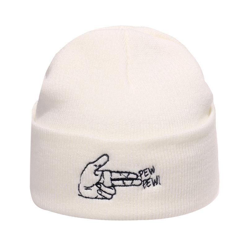 Outdoor hip-hop sun embroidered knitted wool hat