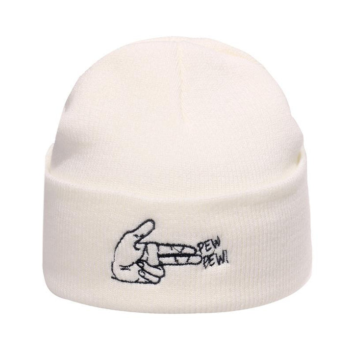 Outdoor hip-hop sun embroidered knitted wool hat