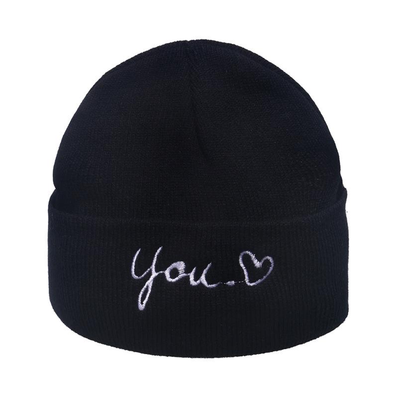 Outdoor hip-hop sun embroidered knitted wool hat