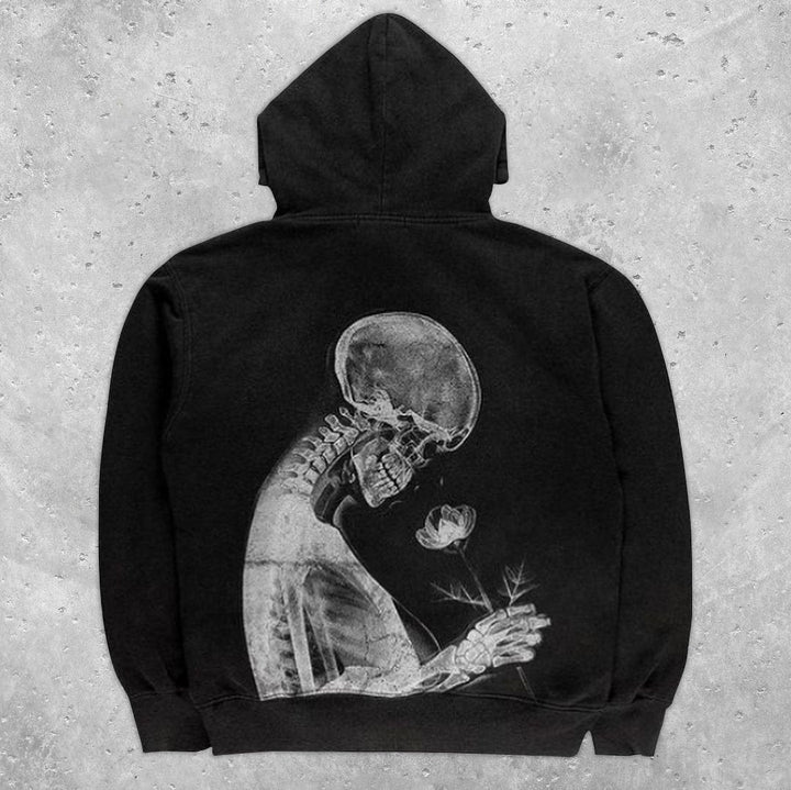 Street style personalized hooded long-sleeved sweatshirt
