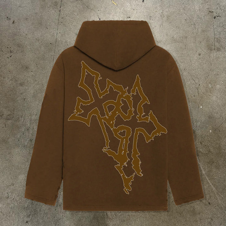 Traitor Print Long Sleeve Hoodies