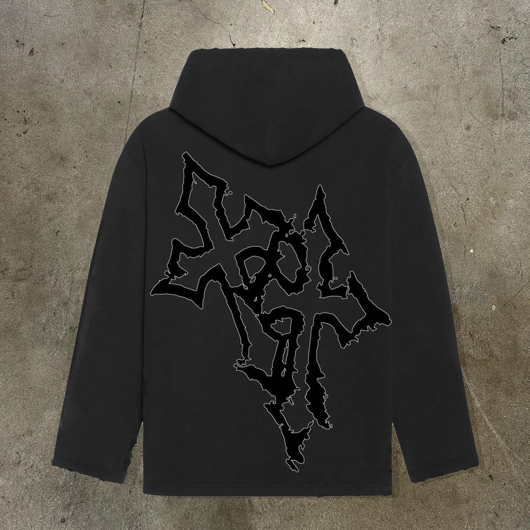 Traitor Print Long Sleeve Hoodies