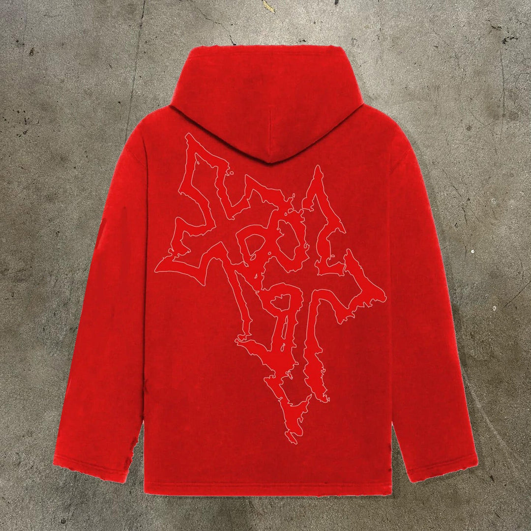 Traitor Print Long Sleeve Hoodies