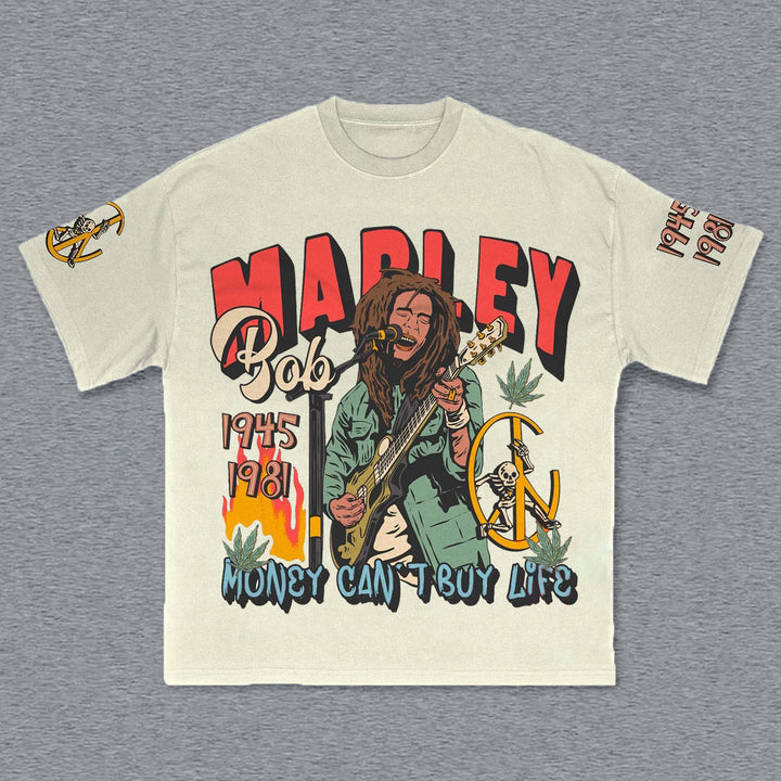 Hippie Punk Print Short Sleeve T-Shirt