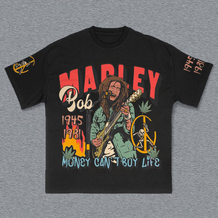 Hippie Punk Print Short Sleeve T-Shirt