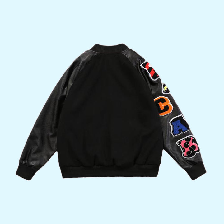 Fried Street Stitching Baseball Uniform Loose American Jacket