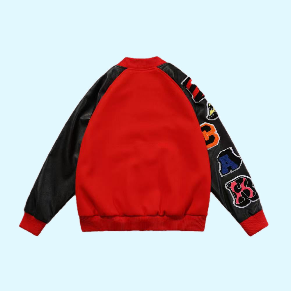 Fried Street Stitching Baseball Uniform Loose American Jacket