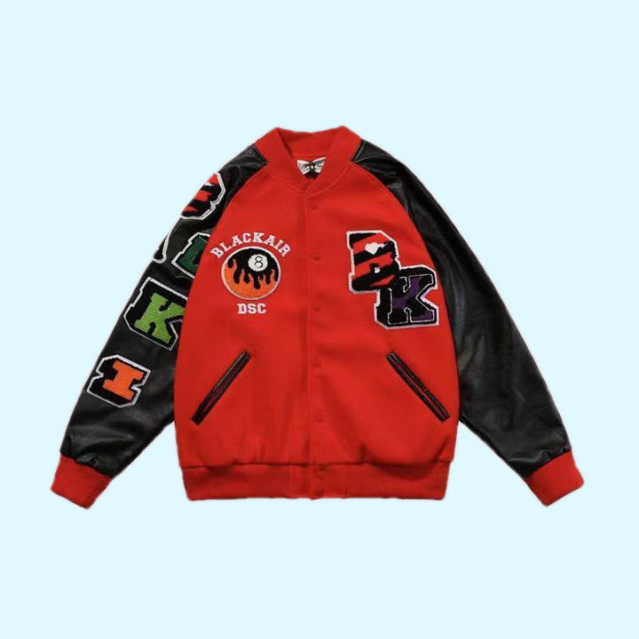 Fried Street Stitching Baseball Uniform Loose American Jacket