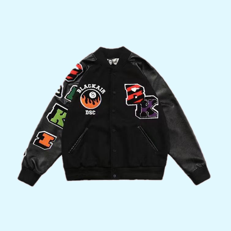 Fried Street Stitching Baseball Uniform Loose American Jacket