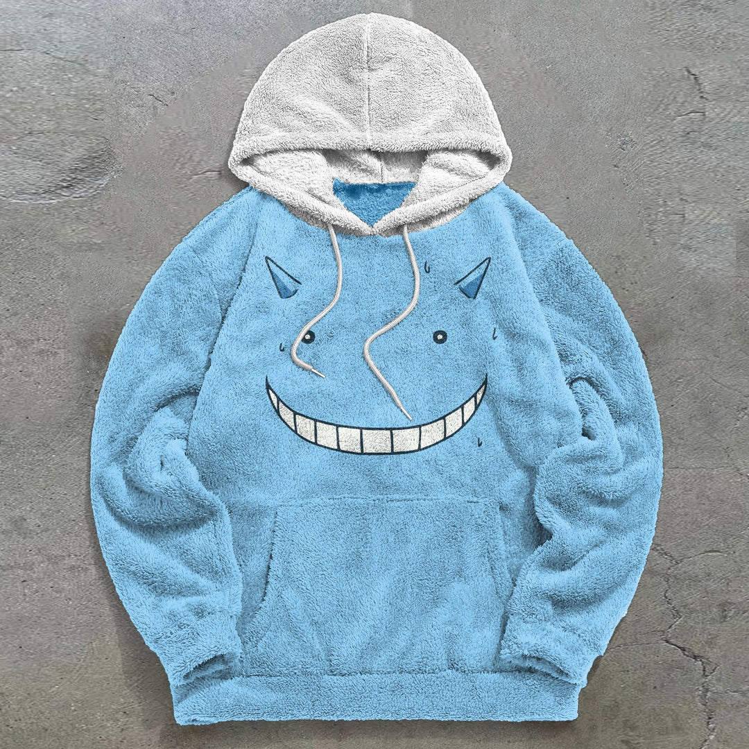 Retro Trend Cute Graphic Plush Hoodie