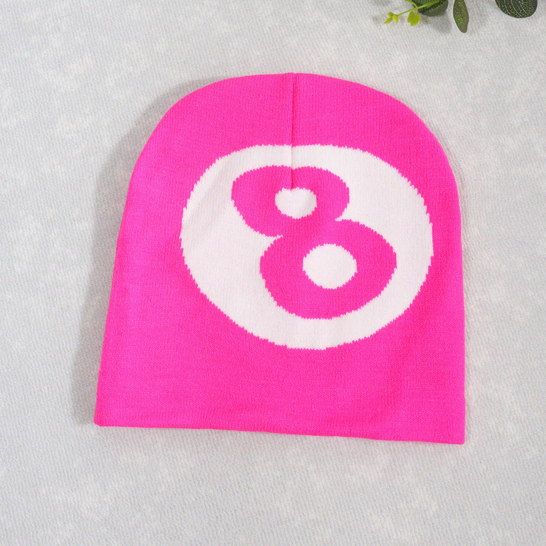 Trendy couple style knitted hat No. 8 ball multi-color hat