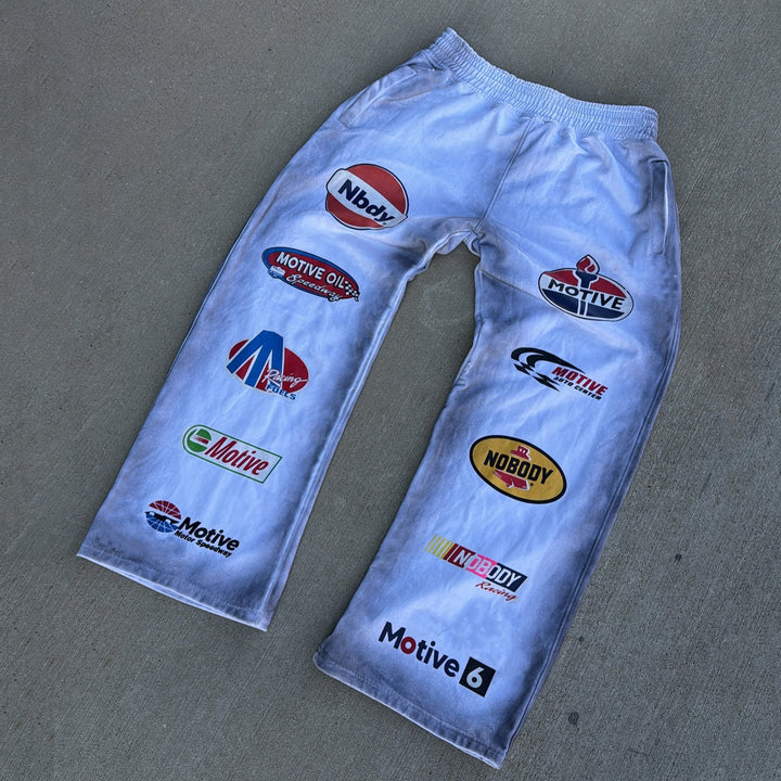 Casual Retro Spray Color Heavy Sweat Pants