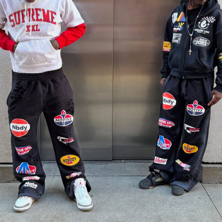 Casual Retro Spray Color Heavy Sweat Pants