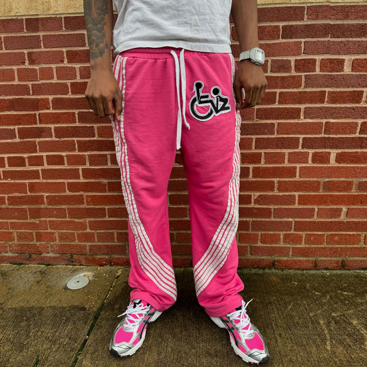Striped casual street style wide-leg sweatpants