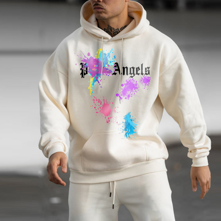 Vintage Graffiti Print Street Long Sleeve Hoodie