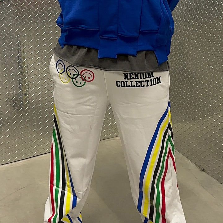 Rainbow casual street style wide-leg sweatpants