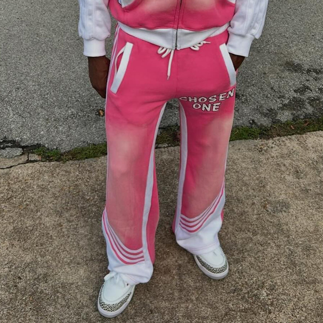 Casual Street Striped Wide-Leg Sweatpants