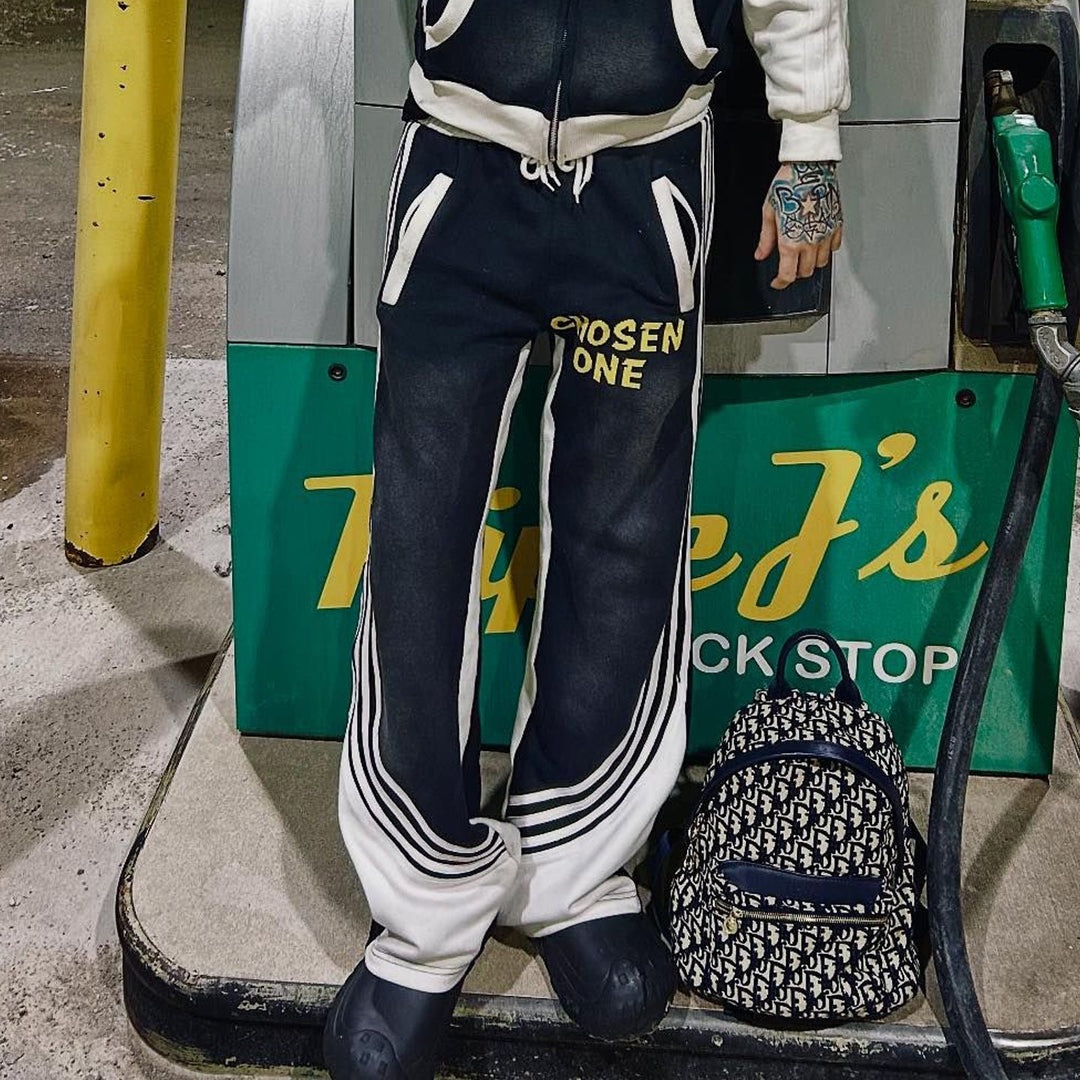 Casual Street Striped Wide-Leg Sweatpants