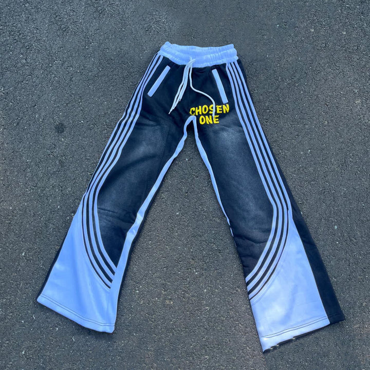 Casual Street Striped Wide-Leg Sweatpants