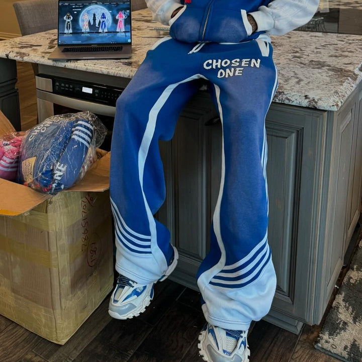 Casual Street Striped Wide-Leg Sweatpants