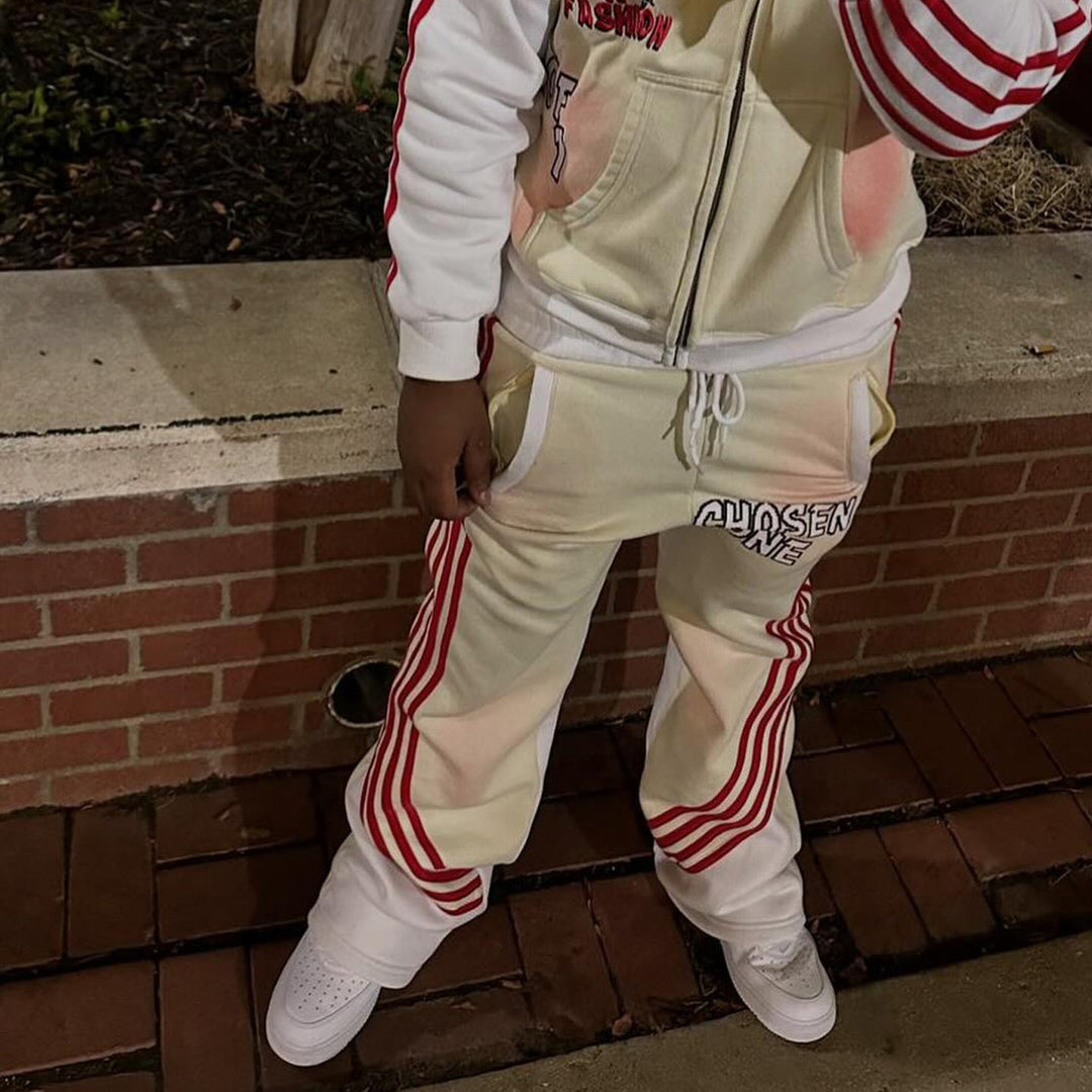 Casual Street Striped Wide-Leg Sweatpants