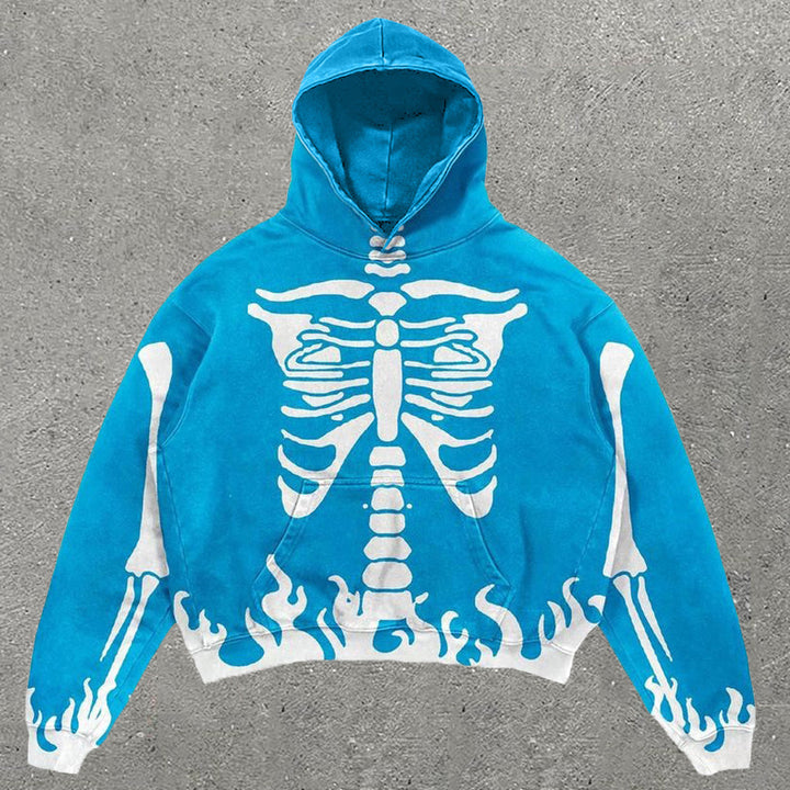 Ribs Print Long Sleeve Hoodie