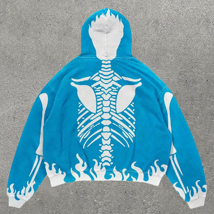 Ribs Print Long Sleeve Hoodie