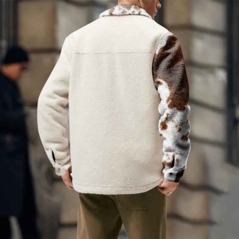 Tie-dye stitching printing pressure, such as casual loose plush jackets