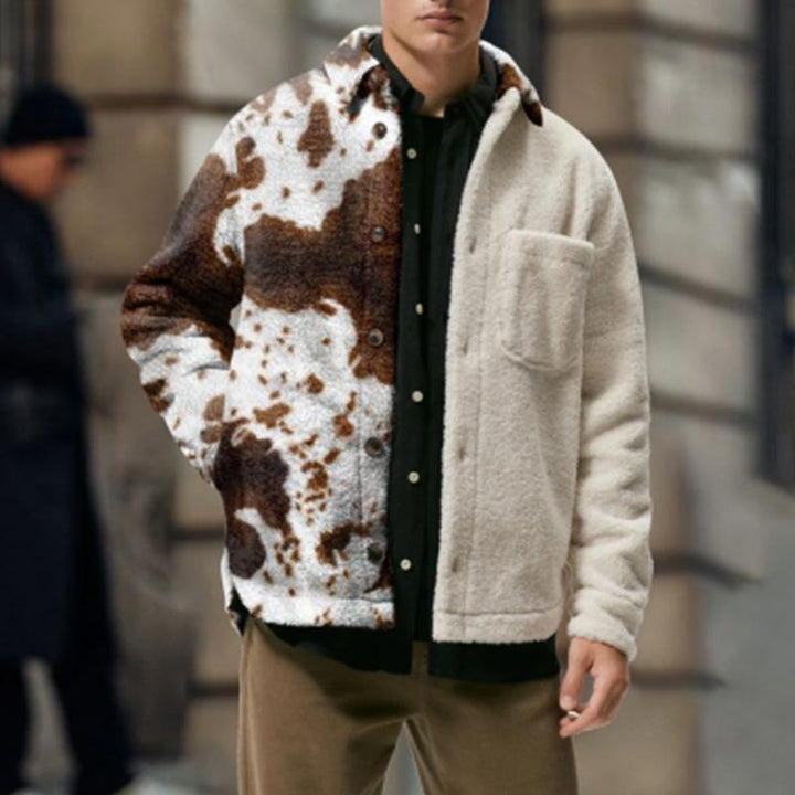 Tie-dye stitching printing pressure, such as casual loose plush jackets