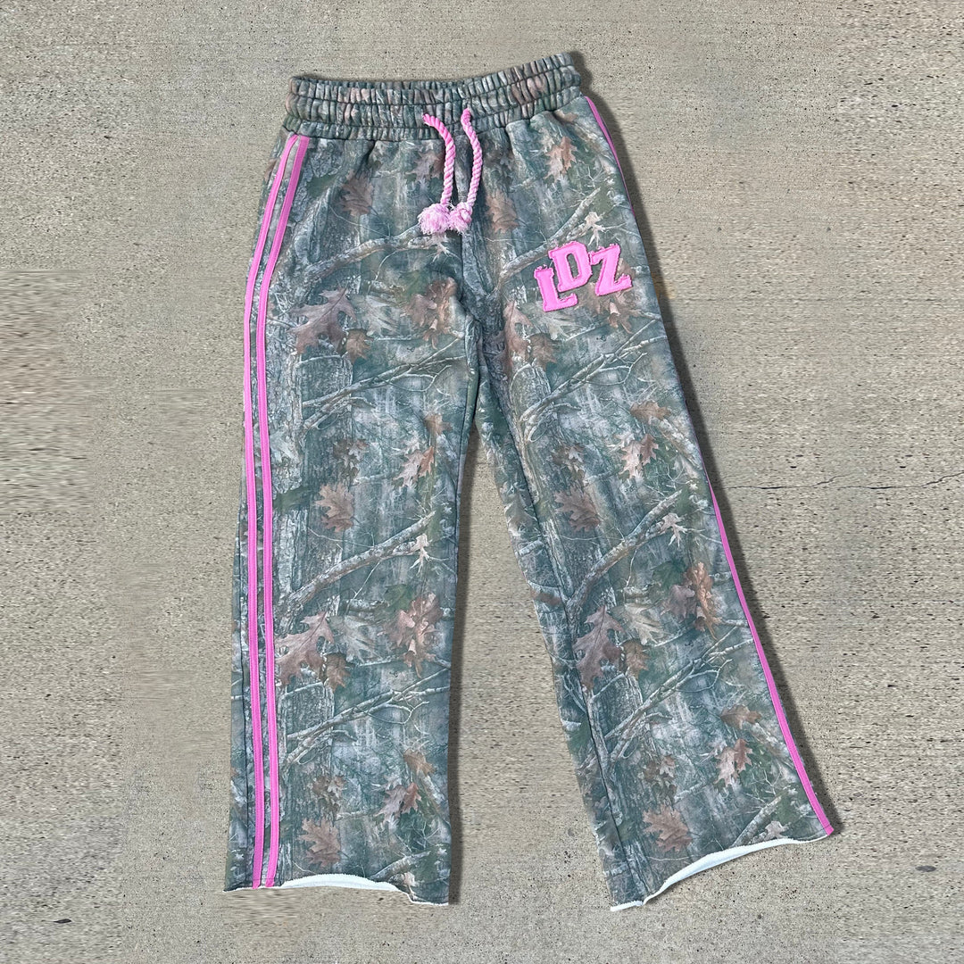 Tree Camouflage Contrast Webbing Casual Pants
