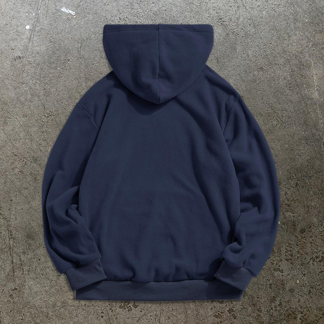 Vintage Fleece Print Face Mask Hoodies