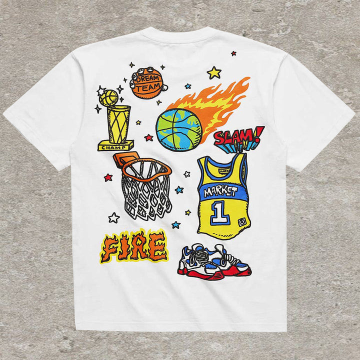 Personalized flame Sports print short-sleeved T-shirt