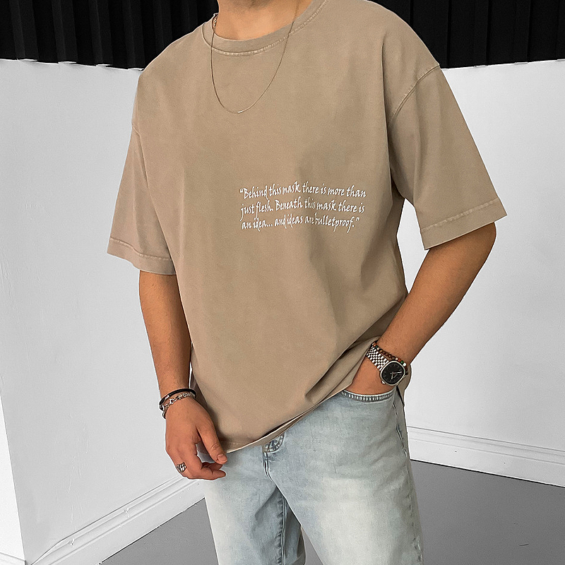 Personalized fashion street style print round neck T-shirt
