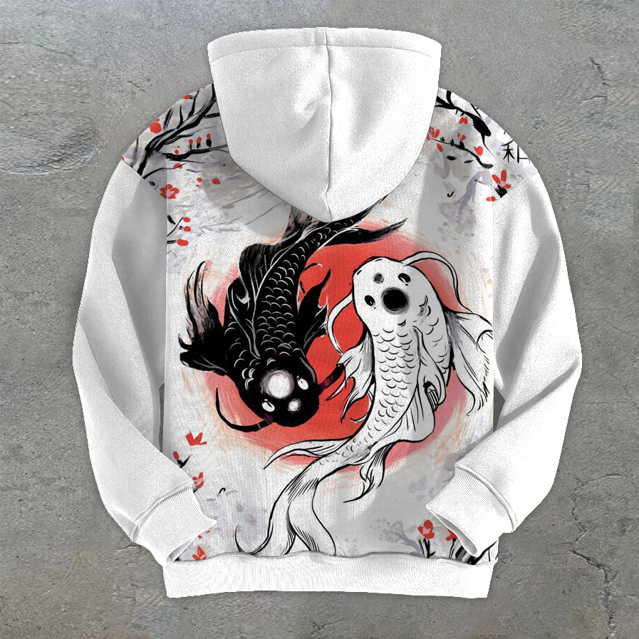 Peace Carp Fashion Street Style Casual Hoodies