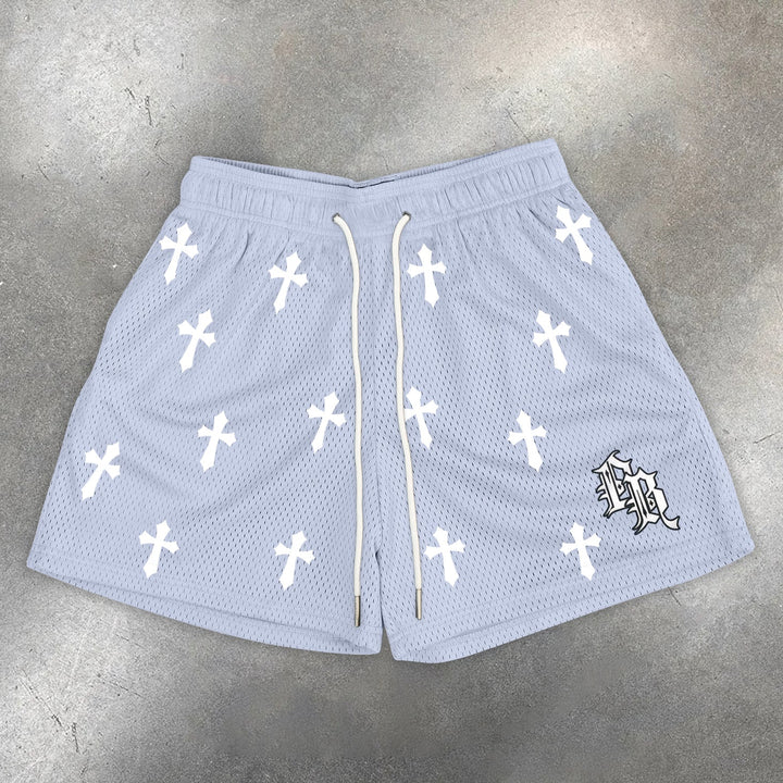 Fashion personality screenshot hair cross print shorts