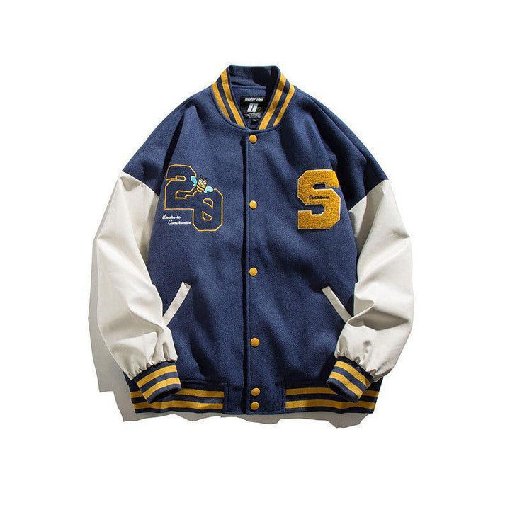 Embroidered couple sports jacket oversize casual jacket