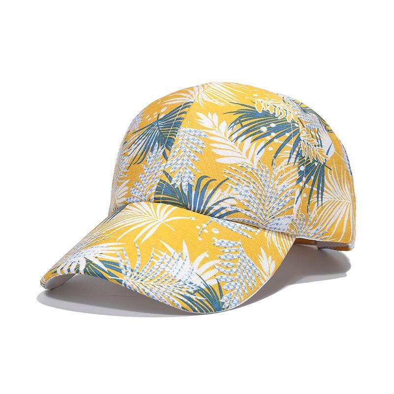 Fashion peaked cap yellow butterfly print baseball cap sunshade