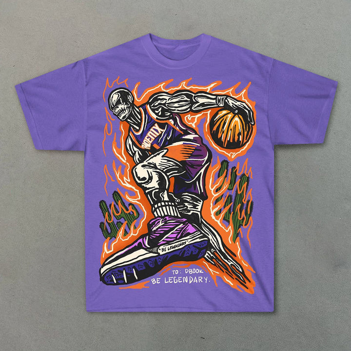 Retro Hip Hop Sports Graphic Casual T-Shirt