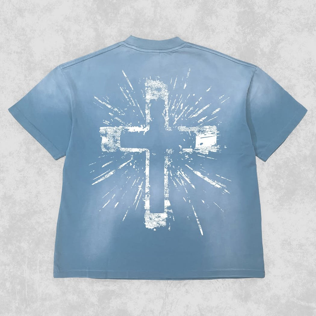 Follow God Tie Dye Print Short Sleeve T-Shirt
