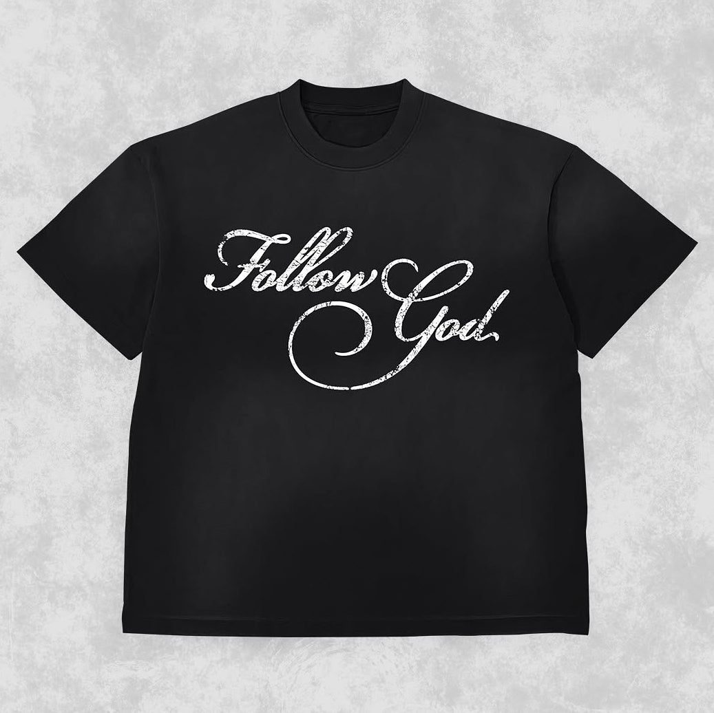 Follow God Tie Dye Print Short Sleeve T-Shirt