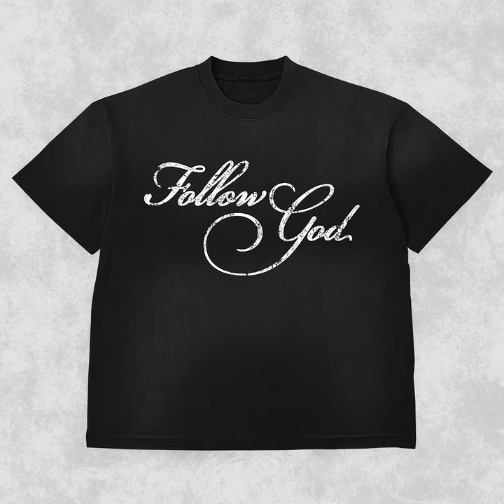 Follow God Tie Dye Print Short Sleeve T-Shirt