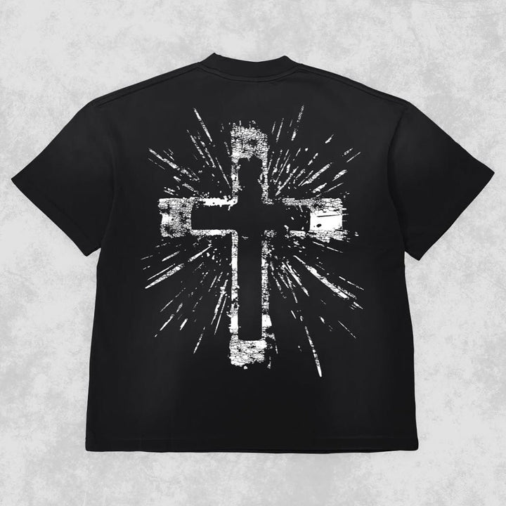 Follow God Tie Dye Print Short Sleeve T-Shirt