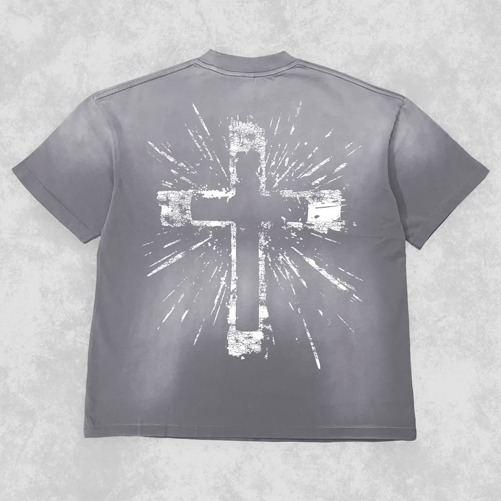 Follow God Tie Dye Print Short Sleeve T-Shirt