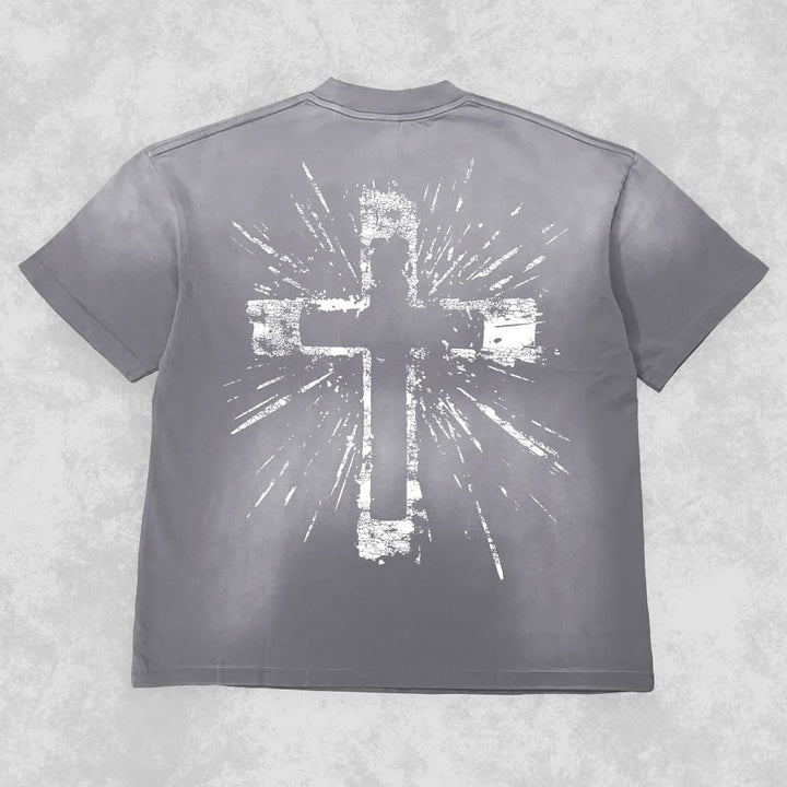 Follow God Tie Dye Print Short Sleeve T-Shirt
