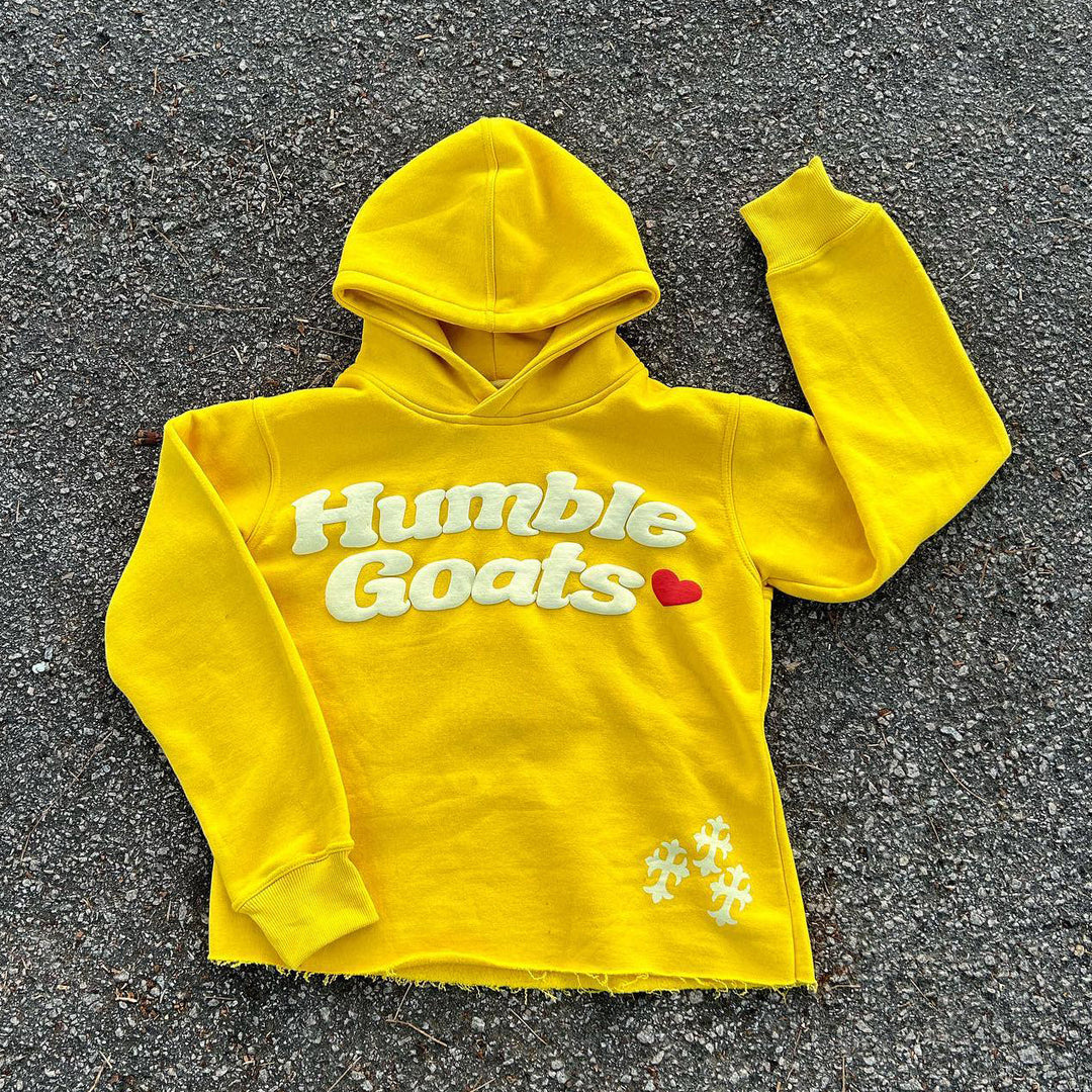 casual monogram rolled hem hoodie