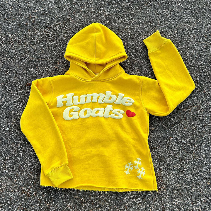 casual monogram rolled hem hoodie