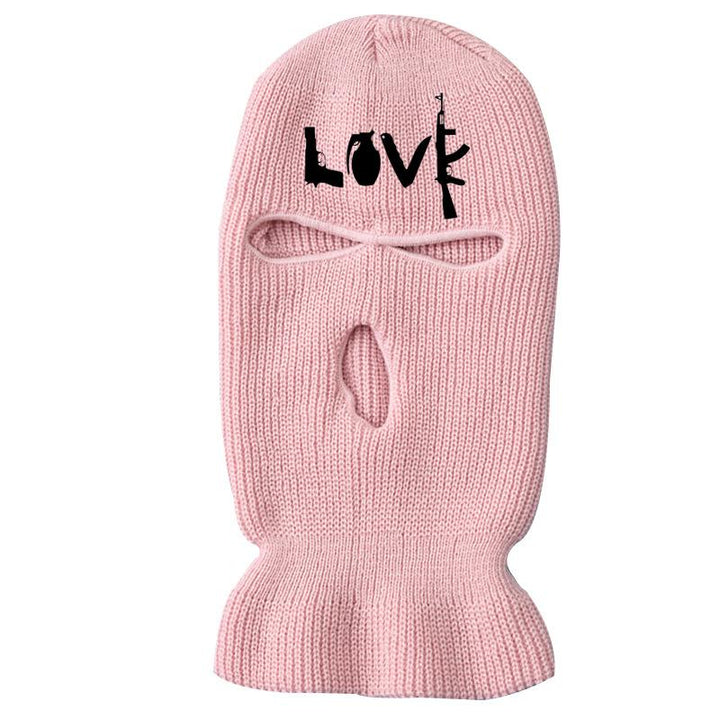 Casual street three-hole ski hat comes
